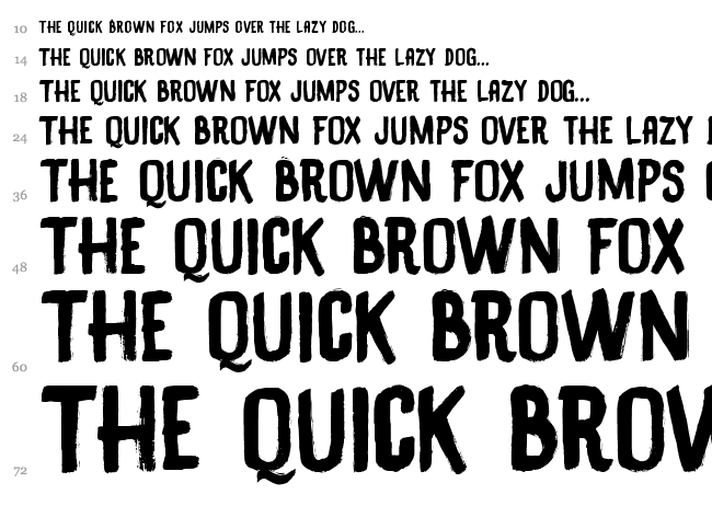 DK Black Bamboo font waterfall